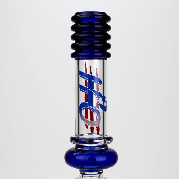 17" H2O Double ring glass water bong [H2O-5006] Glass Bong Canadian Distributor