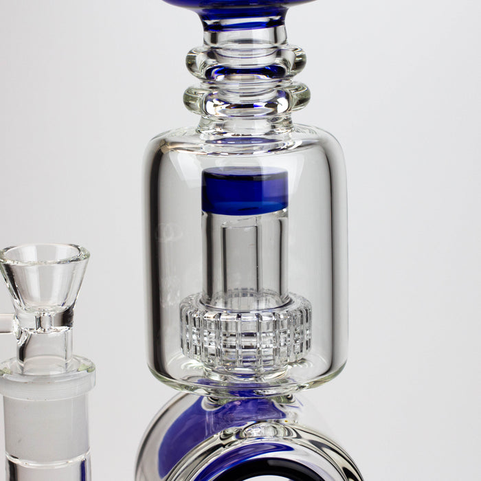17" H2O Double ring glass water bong [H2O-5006] Glass Bong Canadian Distributor