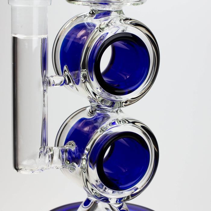 17" H2O Double ring glass water bong [H2O-5006]