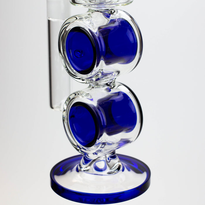 17" H2O Double ring glass water bong [H2O-5006]