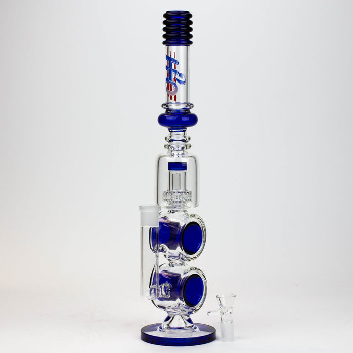 17" H2O Double ring glass water bong [H2O-5006] Glass Bong Canadian Distributor