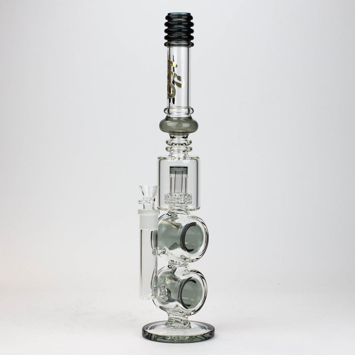 17" H2O Double ring glass water bong [H2O-5006]