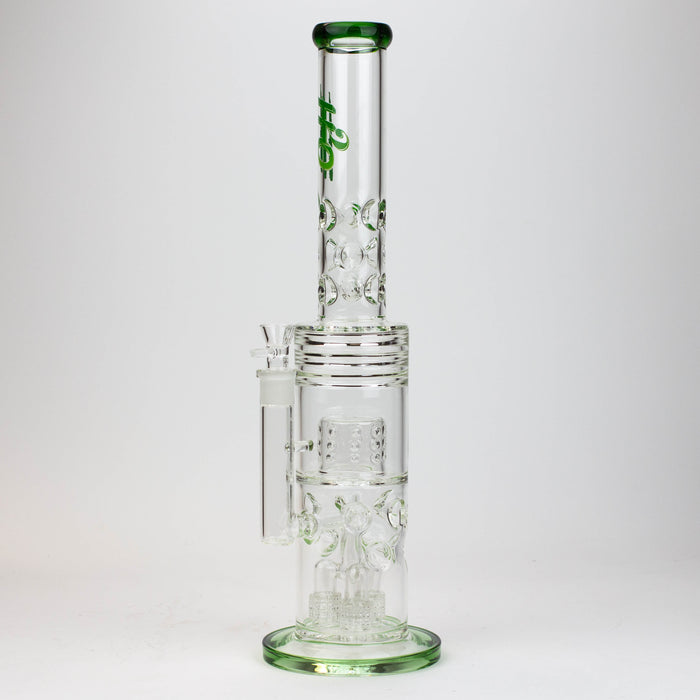 18" H2O glass water bong with triple mini shower head diffuser [H2O-5007]