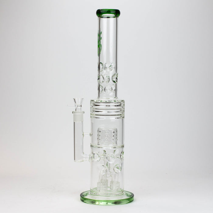 18" H2O glass water bong with triple mini shower head diffuser [H2O-5007]