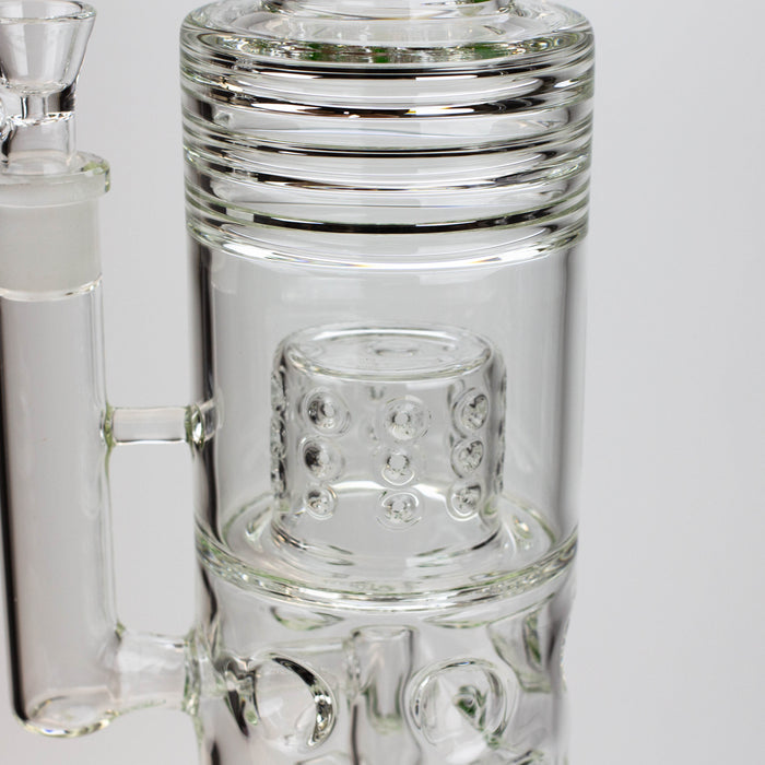 18" H2O glass water bong with triple mini shower head diffuser [H2O-5007] Glass Bong Canadian Distributor
