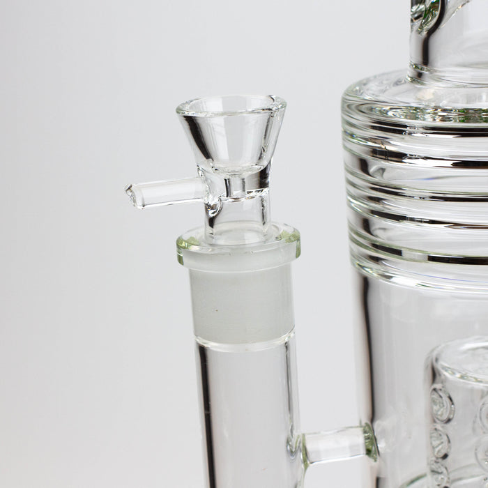 18" H2O glass water bong with triple mini shower head diffuser [H2O-5007]