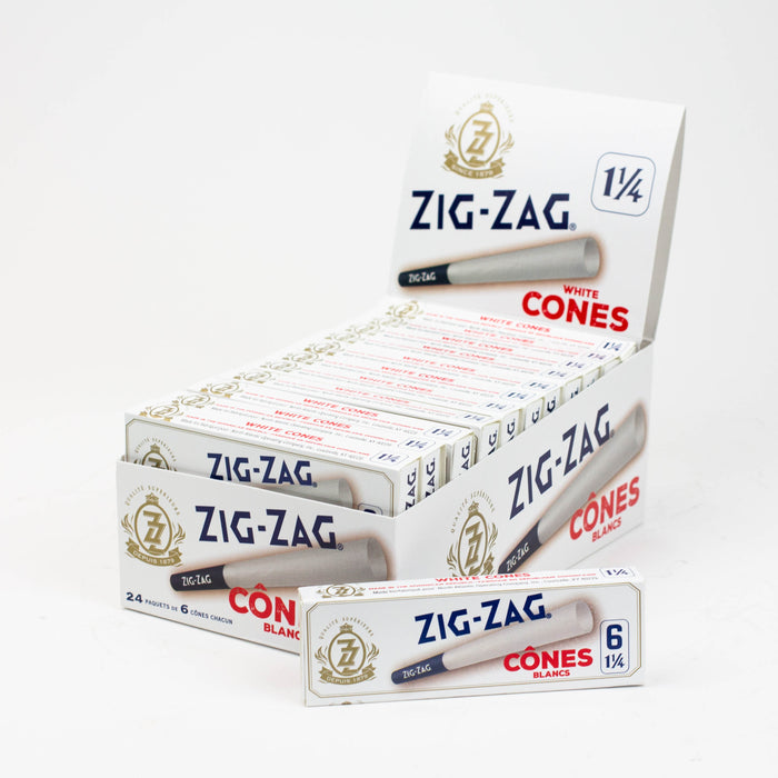 Pre-Rolled Cones - Zig-Zag White 1 1/4 Papers Box of 24