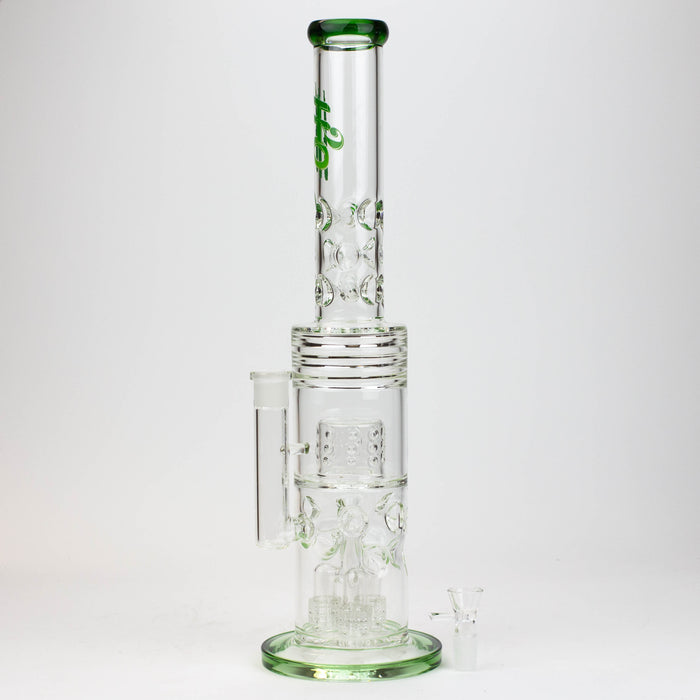 18" H2O glass water bong with triple mini shower head diffuser [H2O-5007]