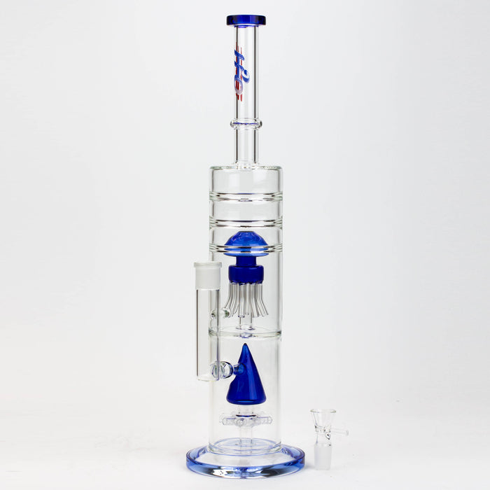 17" H2O dual diffuser glass water bong [H2O-5002] Glass Bong Canadian Distributor Blue