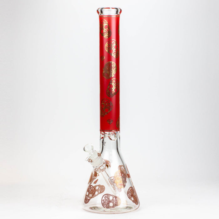 20" Skull Patterned 9 mm glass water bong ( GBT2101 ) Bongs ONE B-Red