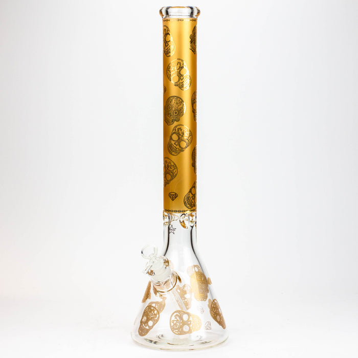20" Skull Patterned 9 mm glass water bong ( GBT2101 ) Bongs ONE D-Gold