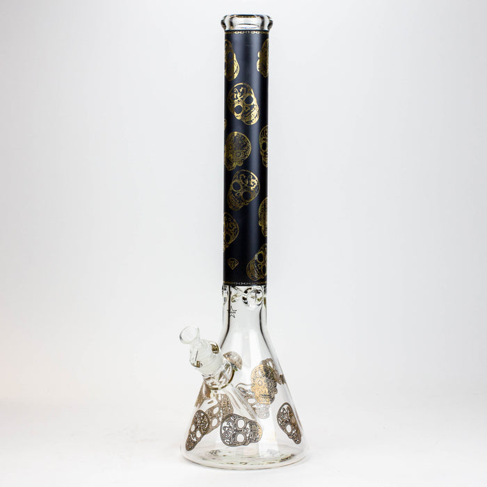 20" Skull Patterned 9 mm glass water bong ( GBT2101 ) Bongs ONE F-Black