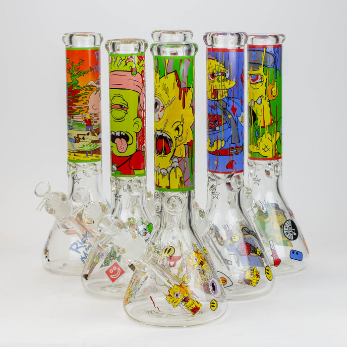 13.5" RM cartoon 9 mm glass beaker water bong Glass Bong ONE