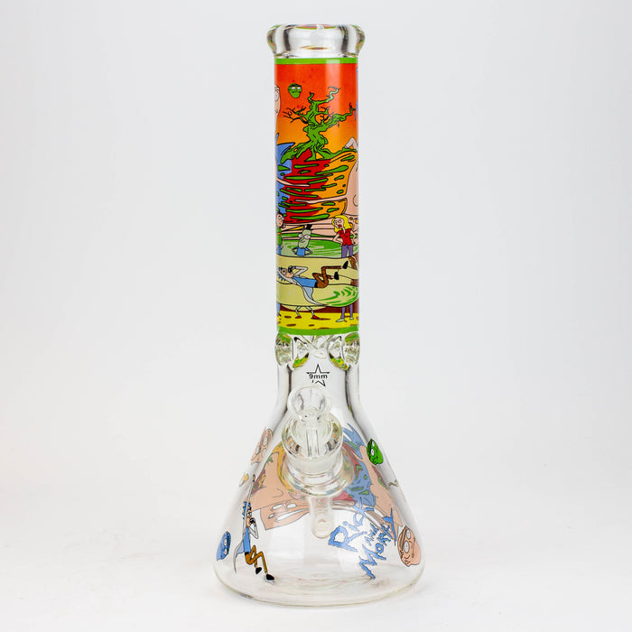13.5" RM cartoon 9 mm glass beaker water bong Glass Bong ONE