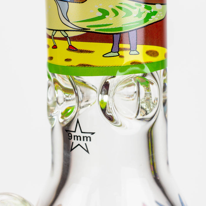13.5" RM cartoon 9 mm glass beaker water bong