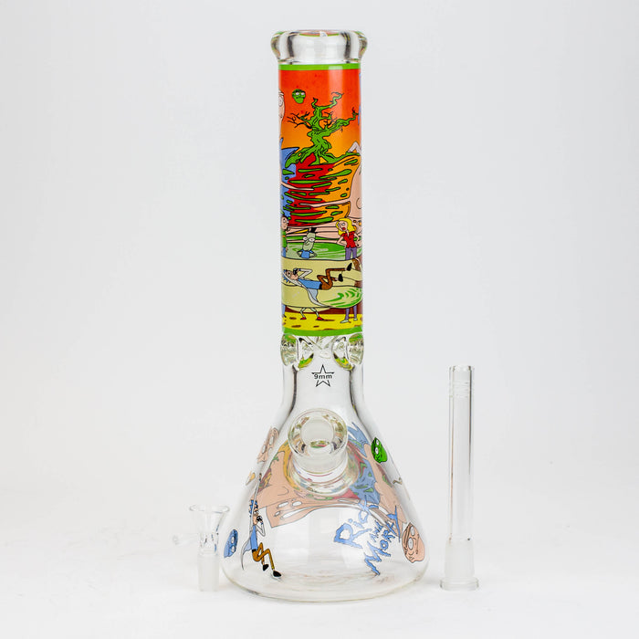 13.5" RM cartoon 9 mm glass beaker water bong Glass Bong ONE