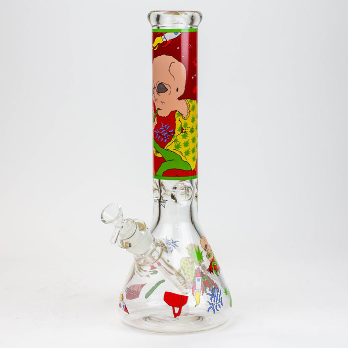 13.5" RM cartoon 9 mm glass beaker water bong Glass Bong ONE Graphic B