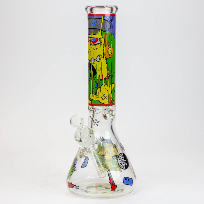 13.5" RM cartoon 9 mm glass beaker water bong Glass Bong ONE Graphic C