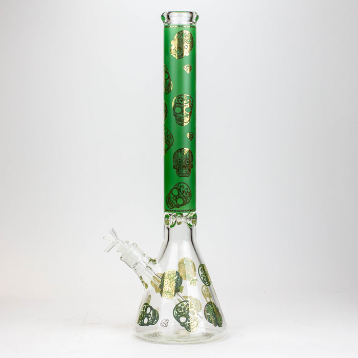 20" Skull Patterned 9 mm glass water bong ( GBT2101 )