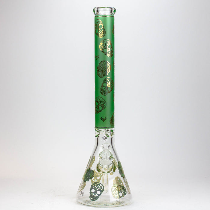 20" Skull Patterned 9 mm glass water bong ( GBT2101 ) Bongs ONE