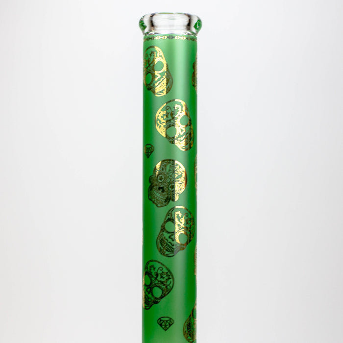 20" Skull Patterned 9 mm glass water bong ( GBT2101 )