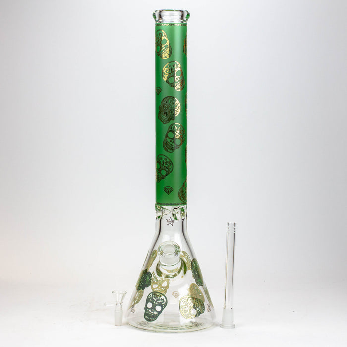 20" Skull Patterned 9 mm glass water bong ( GBT2101 )