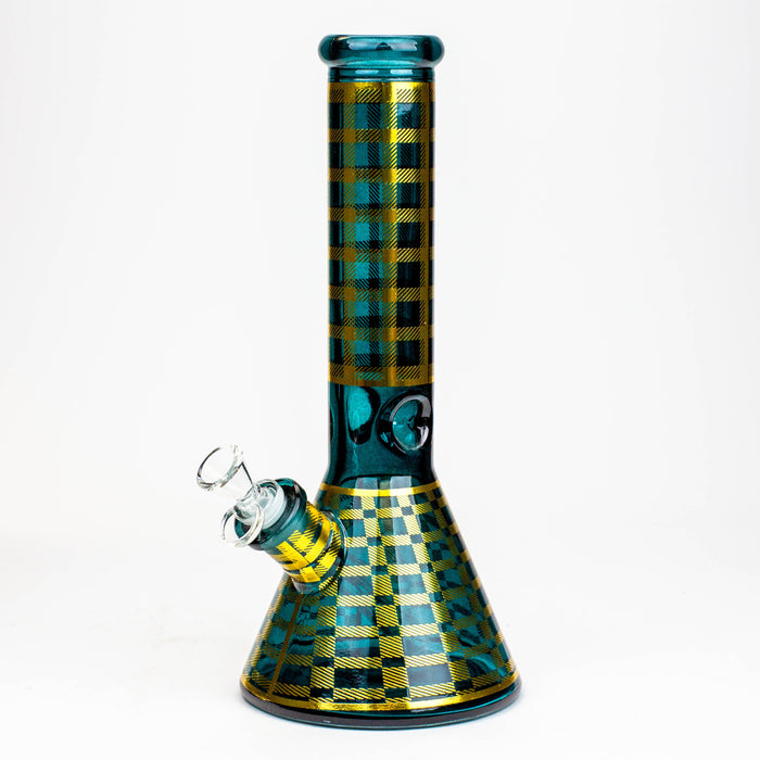 12" 7mm glass neon beaker water bong Glass Bong ONE Teal
