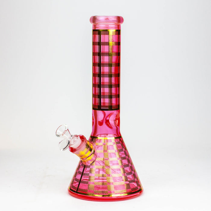 12" 7mm glass neon beaker water bong Glass Bong ONE Pink