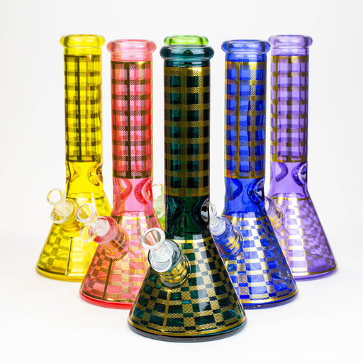 12" 7mm glass neon beaker water bong Glass Bong ONE