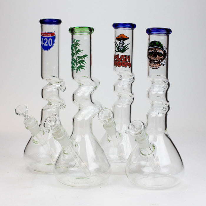 12" Zig-zag water bong -GP1390AST Glass Bong ONE
