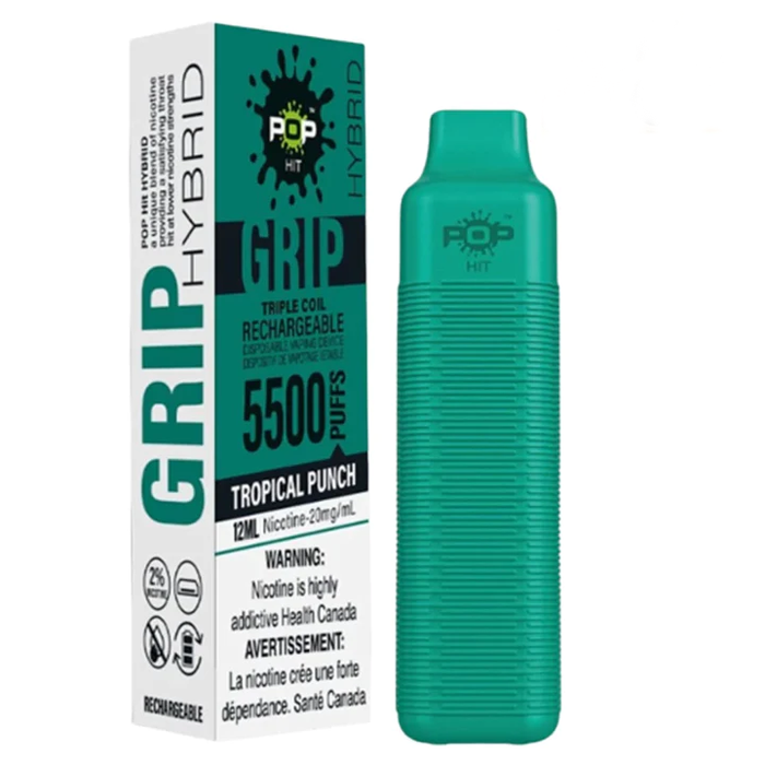 Pop Hybrid Grip 5500 Puff Rechargeable Vape Device Box of 10