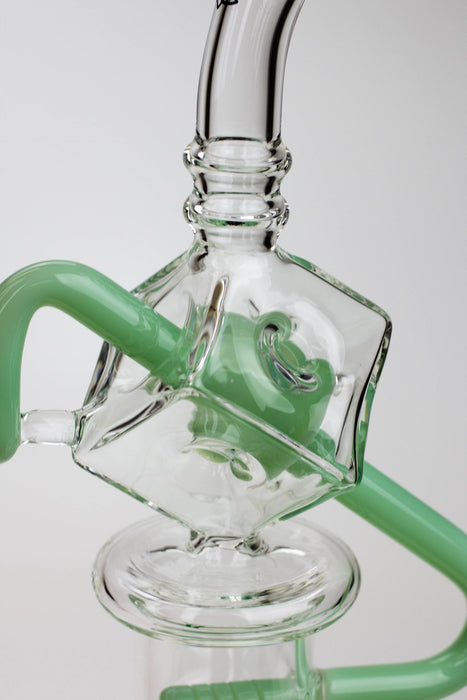 9" SOUL Glass 2-in-1 cube recycler bong- - One Wholesale