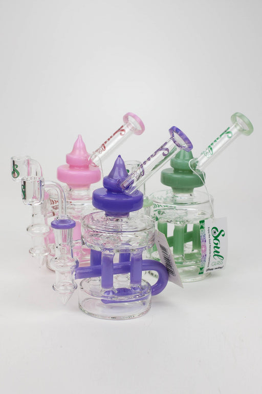 7" SOUL Glass 2-in-1 Double deck recycler bong- - One Wholesale