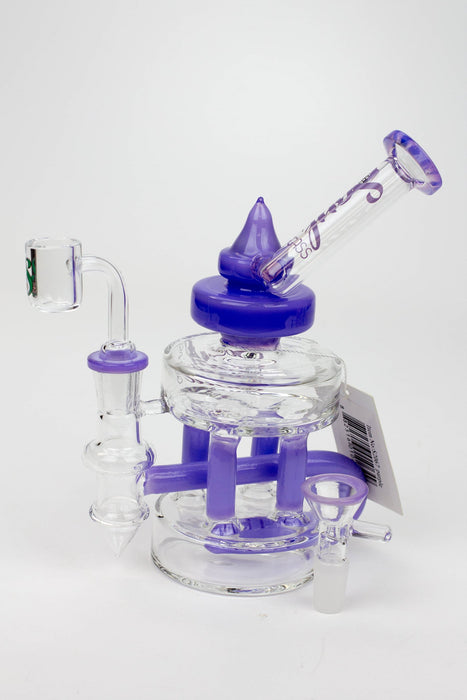 7" SOUL Glass 2-in-1 Double deck recycler bong-Purple - One Wholesale