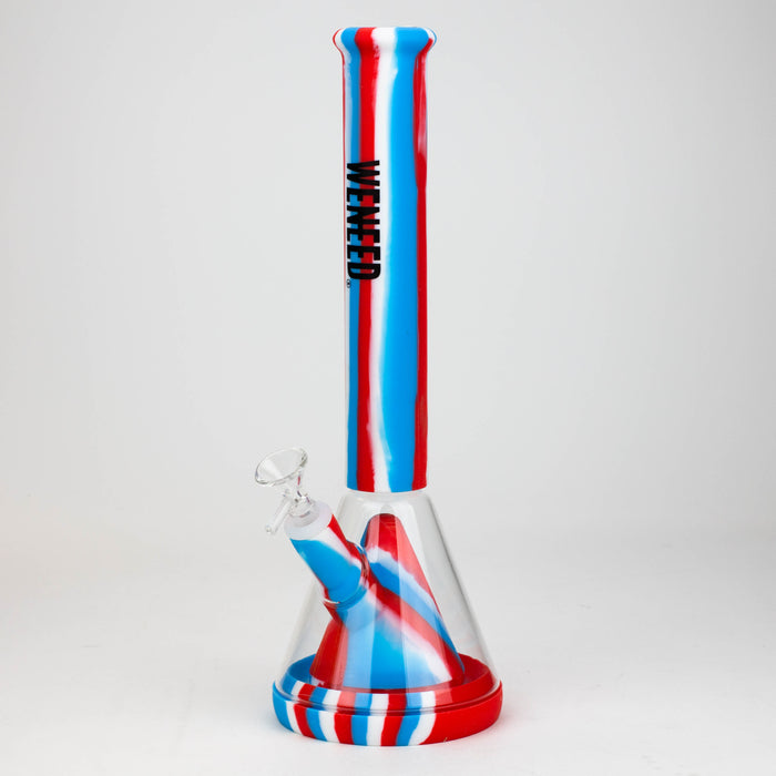 WENEED®-14" Silicone Beaker Water Pipe Resin · Silicone · Plastic Bong WENEED® Blue/Red/White