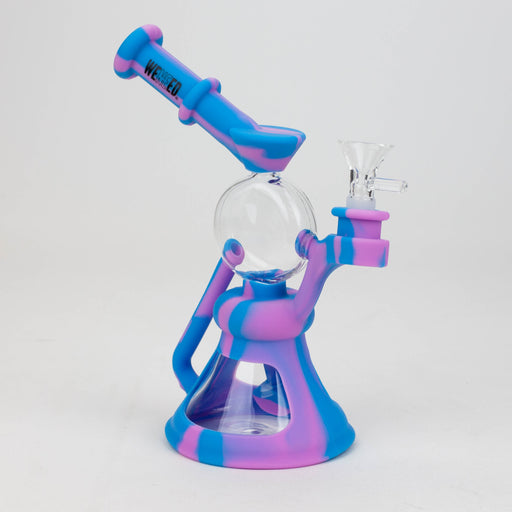 WENEED®- 10" Silicone Round Cake Water Recycler Pipe Bongs WENEED® Blue/Purple