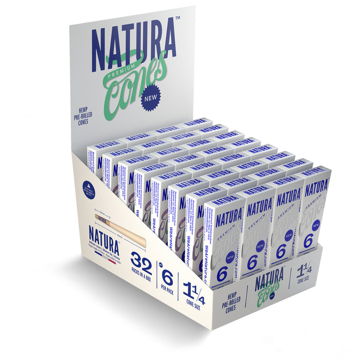 Natura – Natura Hemp Pre-Rolled Cones Box of 32 Pre-rolled Cone (Display Pack) NATURA 1 ¼ Size (6 Pack)