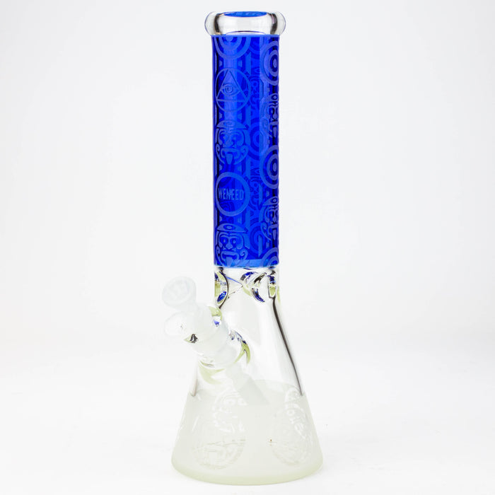 WENEED®-14" Tribal Warrior Beaker 7mm Glass Bong WENEED® Blue