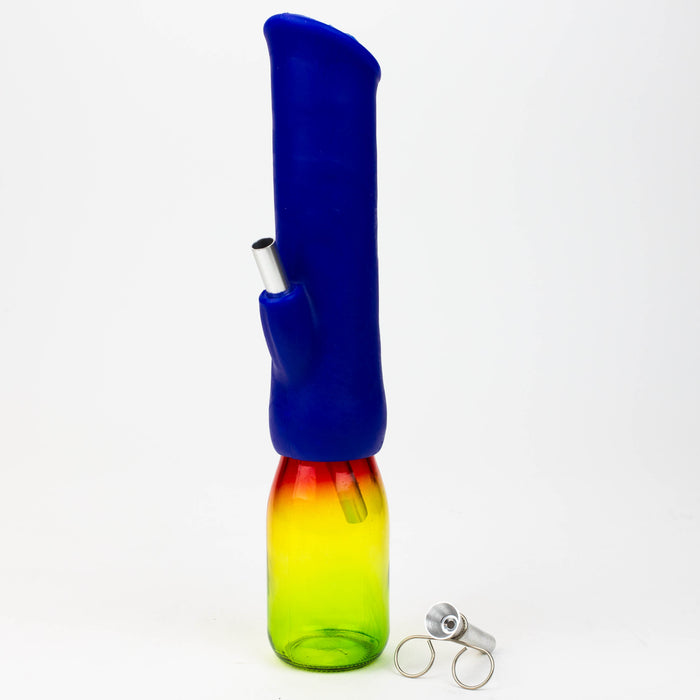 12" Silicone water bong with glass base [WP009A]- - One Wholesale