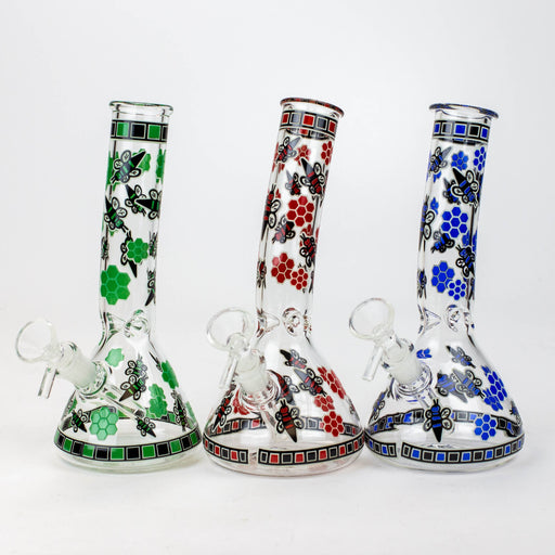 8" Glow in the dark glass bong [XTR1075]- - One Wholesale
