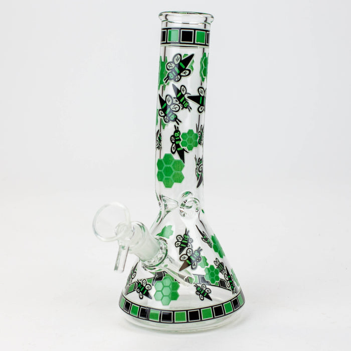 8" Glow in the dark glass bong [XTR1075]-Green - One Wholesale