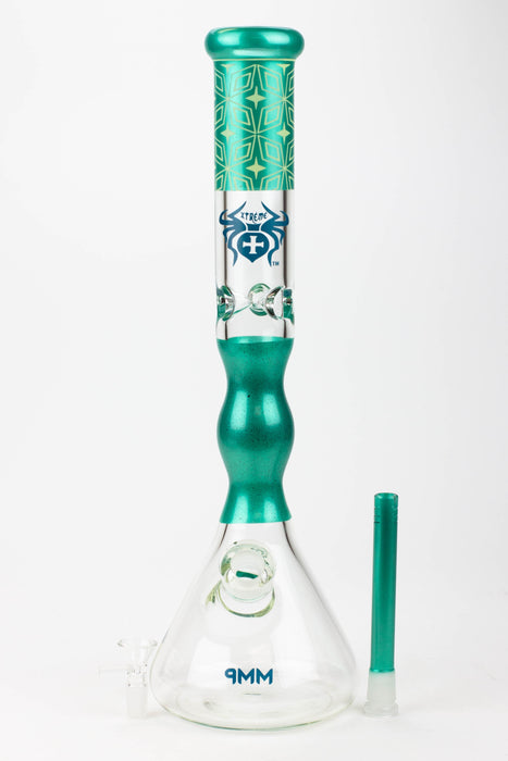 19" XTREME / 9 mm / Curbed tube glass Bong [XTR5001]- - One Wholesale