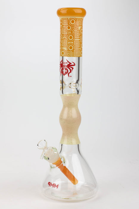 19" XTREME / 9 mm / Curbed tube glass Bong [XTR5001]-Amber - One Wholesale