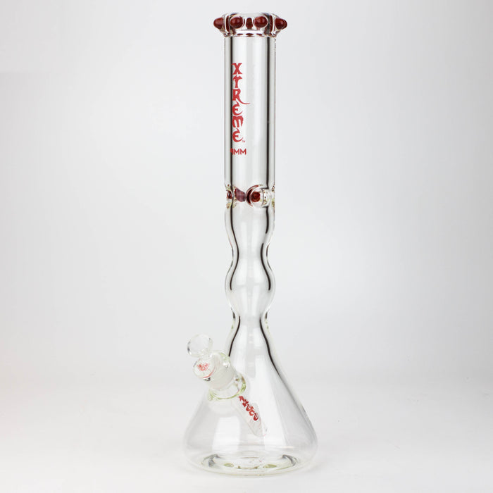 17.5" XTREME / 9 mm / curved tube glass water bong [XTR5002]-Red - One Wholesale