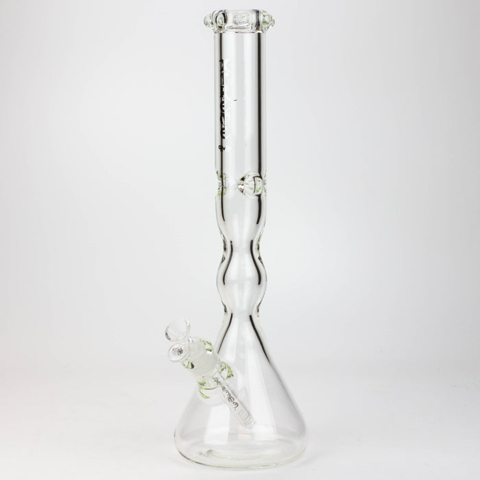 17.5" XTREME / 9 mm / curved tube glass water bong [XTR5002]-Clear - One Wholesale