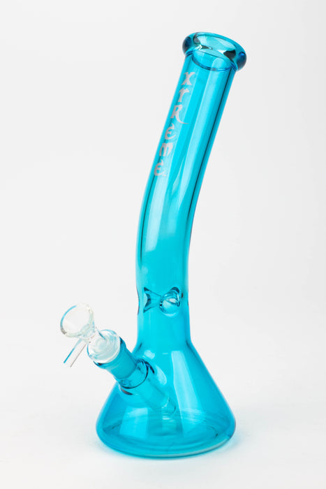 12" XTREME Curve Neck Glass Bong [XTR5005]-Blue - One Wholesale