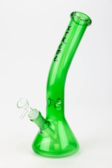 12" XTREME Curve Neck Glass Bong [XTR5005]-Green - One Wholesale